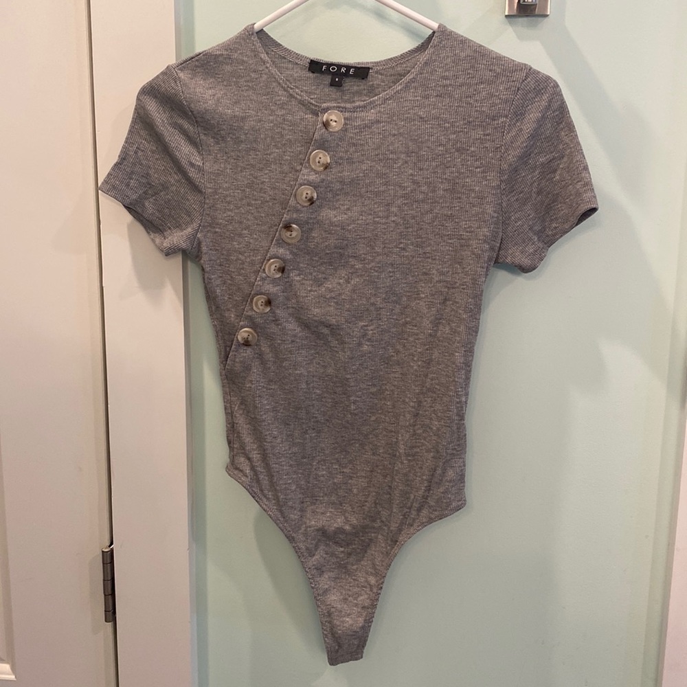 FORE gray bodysuit